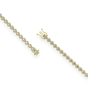 Tennis Necklace Round Brilliant Crown Set