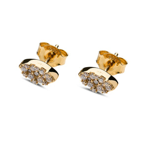Diamond Pave' Marquise Shape Studs