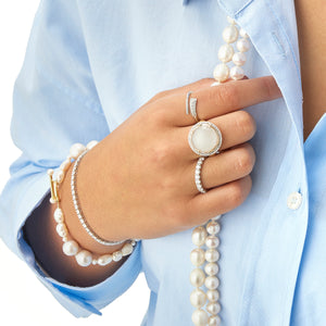 Freshwater Pearl Muti Shape Bracelet With Fob