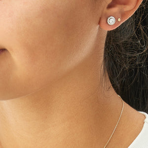 Diamond Single Halo Earrings