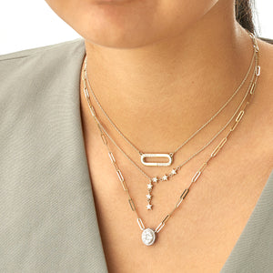 Paperclip Shaped Diamond Pendant