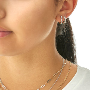 Diamond Rounded Huggie Earrings