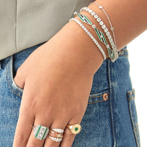 Emerald Onyx And Diamond Bracelet