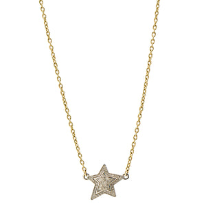 Large Star Diamond Pendant Set in White