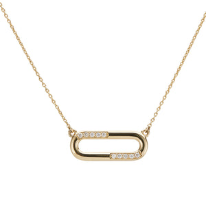 Paperclip Shaped Diamond Pendant
