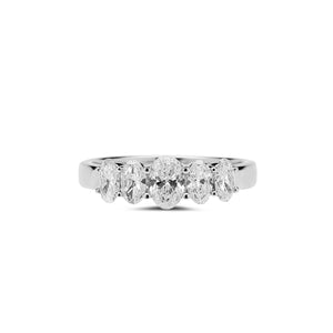 Five Oval Diamond Ring