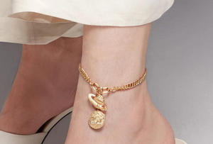 Flat Curb Link Chain Anklet