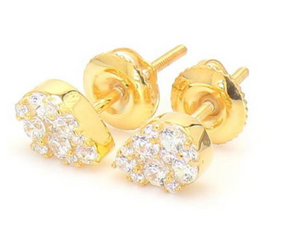 Diamond Pave' Marquise Shape Studs