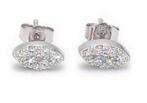 Diamond Pave Pear Shape Studs