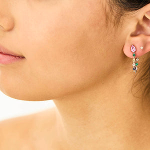 Multicoloured Gemstone Chain Earrings