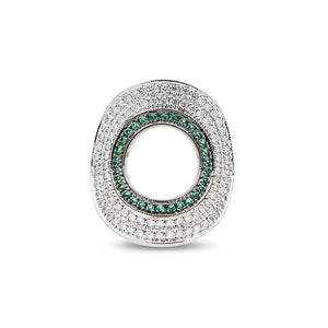 Emerald & Diamond Oval Cocktail Ring