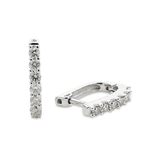Diamond U-Shaped Huggies Earrings