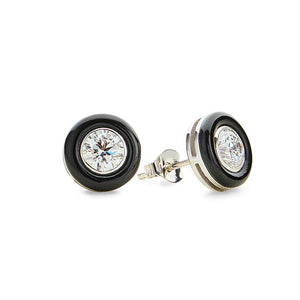 Diamond & Onyx Stud Earrings