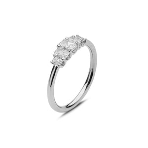 Diamond Emerald Shape Petite Diamond Ring