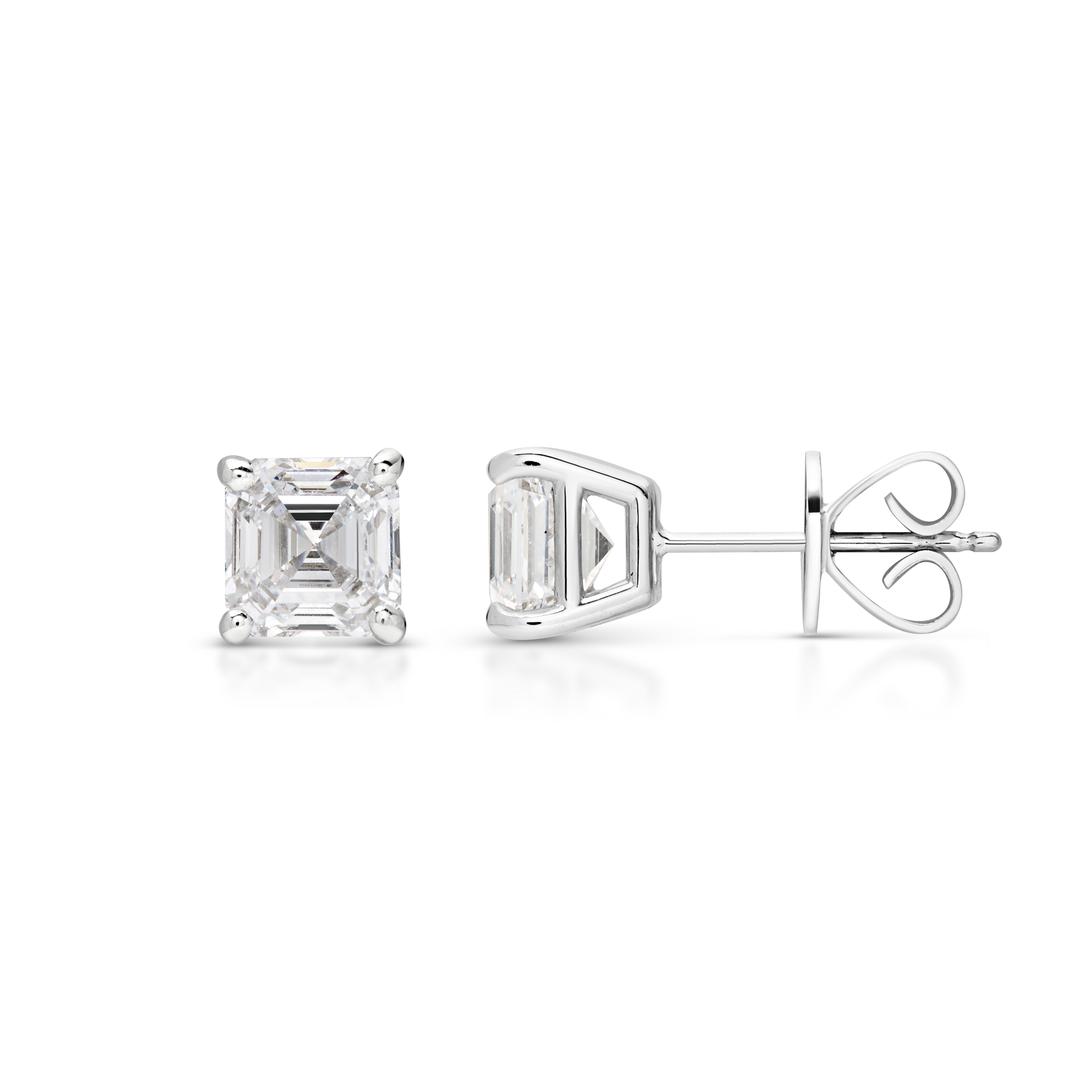 Asscher Cut Diamond Stud Earrings