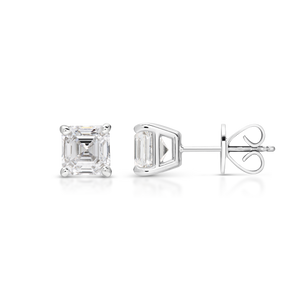 Asscher Cut Diamond Stud Earrings