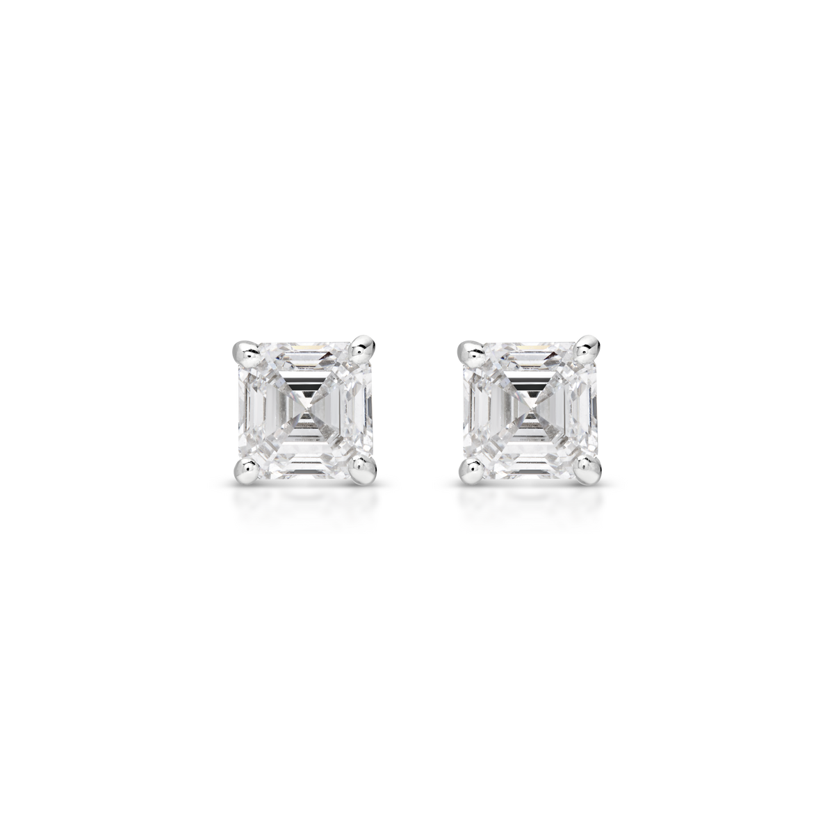 Asscher Cut Diamond Stud Earrings