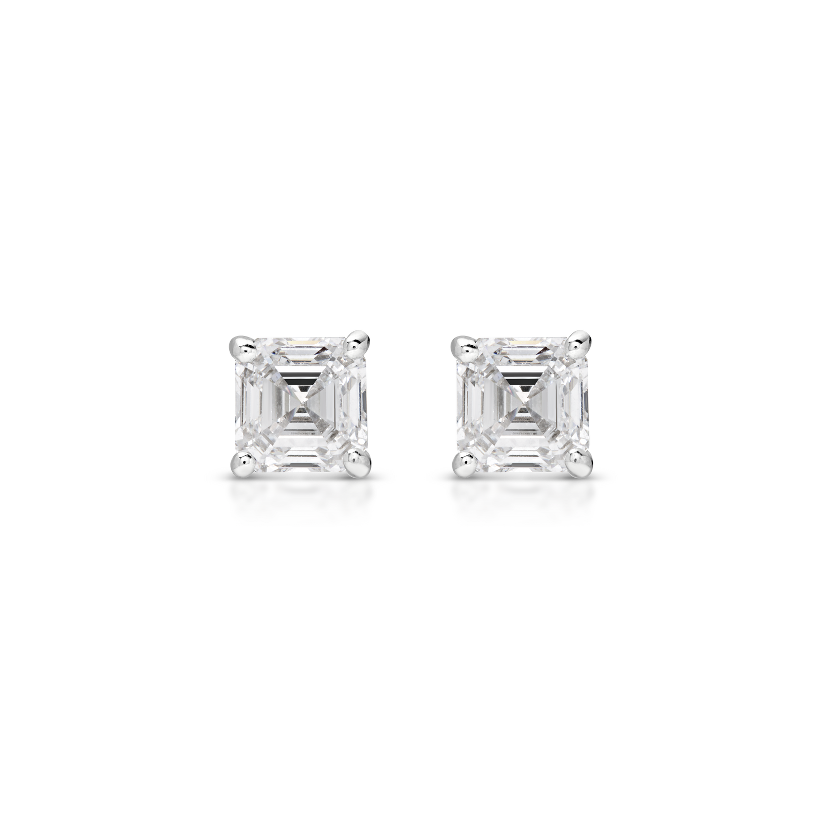 Asscher Cut Diamond Stud Earrings