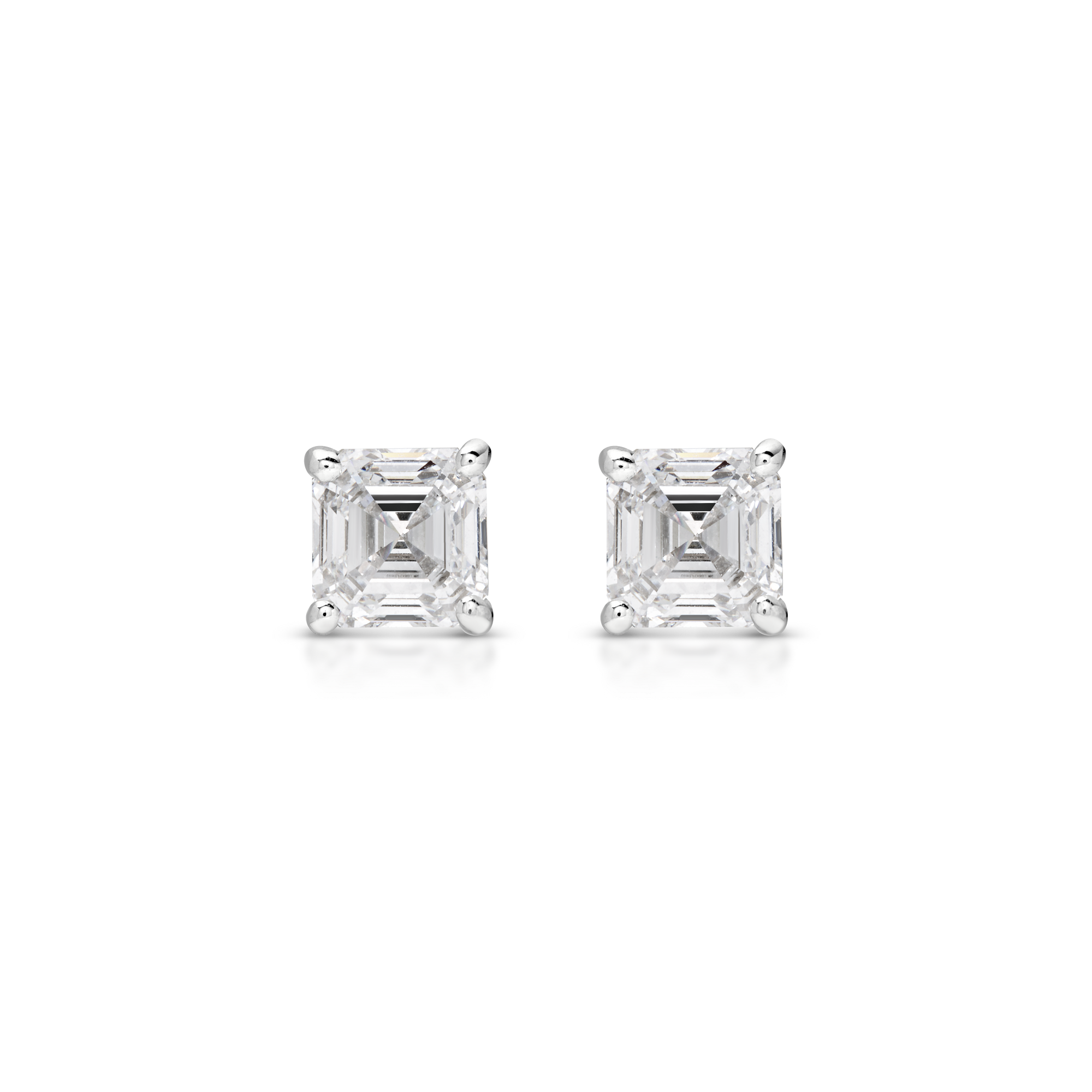 Asscher Cut Diamond Stud Earrings