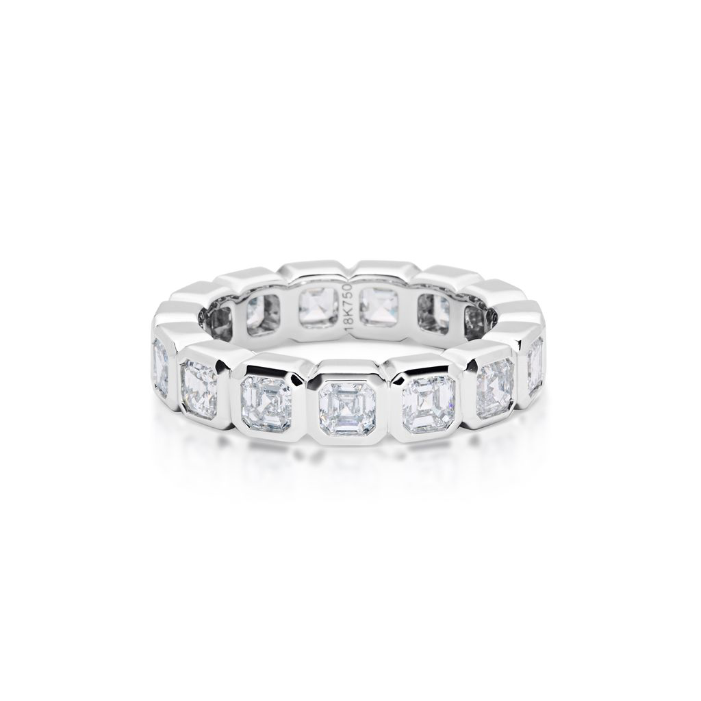 Asscher Cut Bezel Set Eternity Band