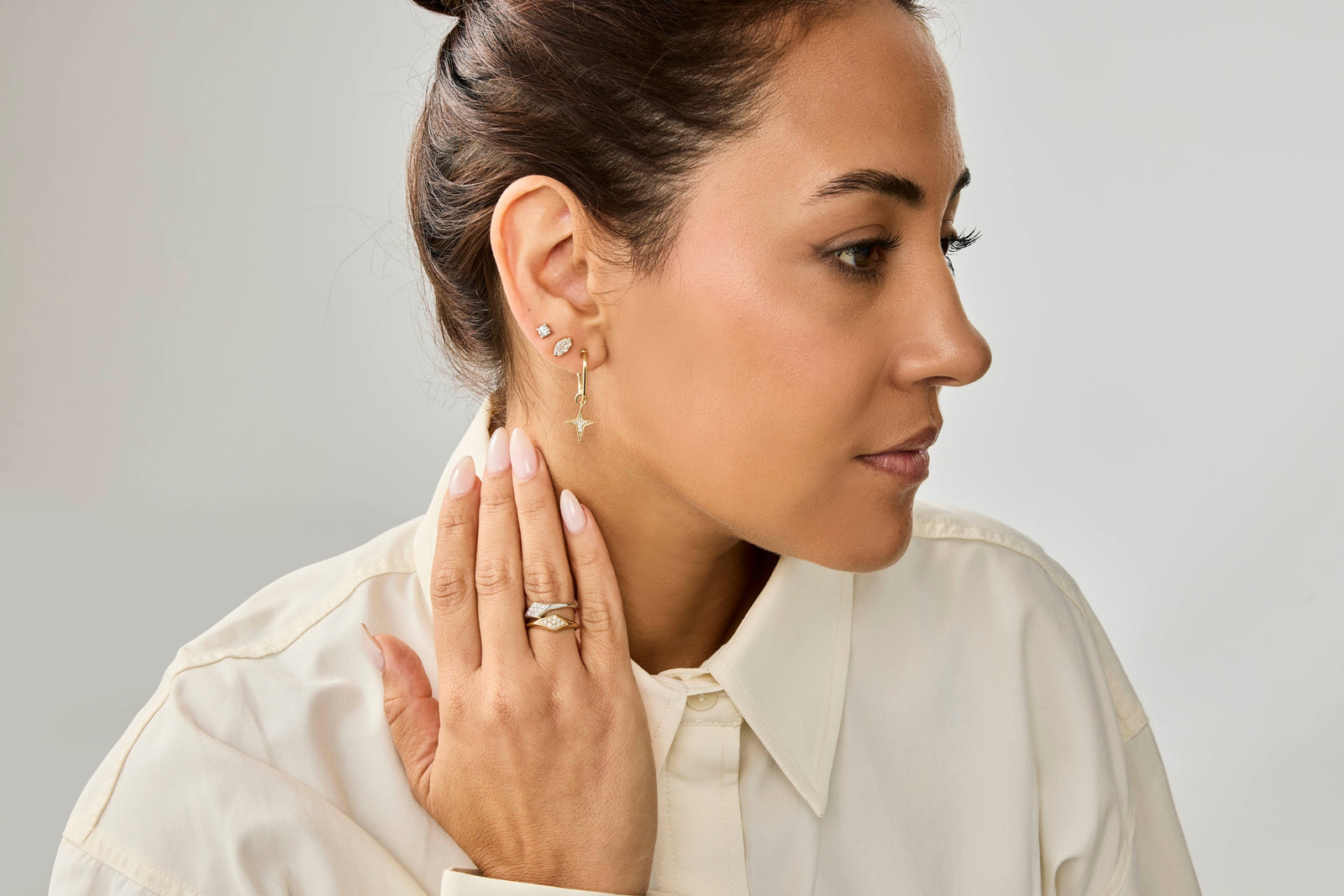 Star Drop Diamond Earrings