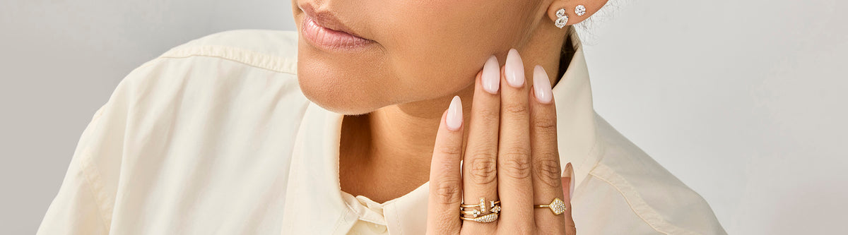 Diamond Bean Shaped Ring