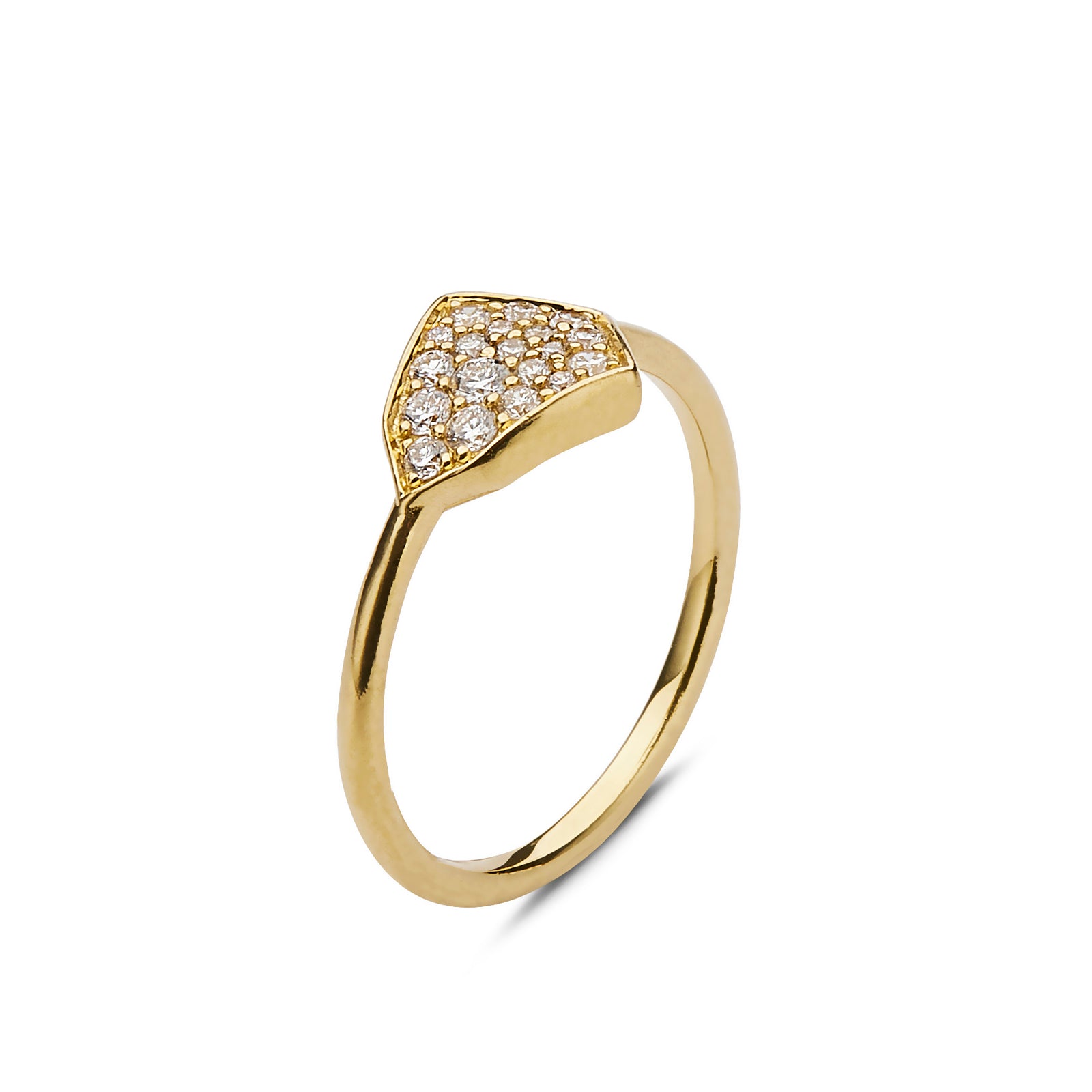 Diamond Bean Shaped Ring