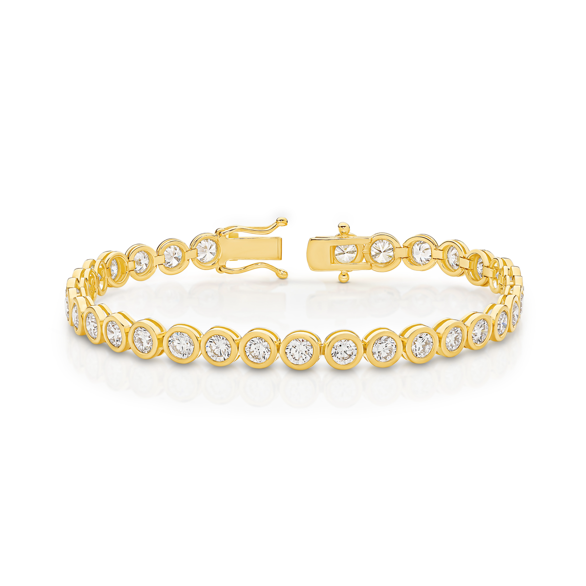 Diamond Tennis Bracelet Round Diamond Bezel Set