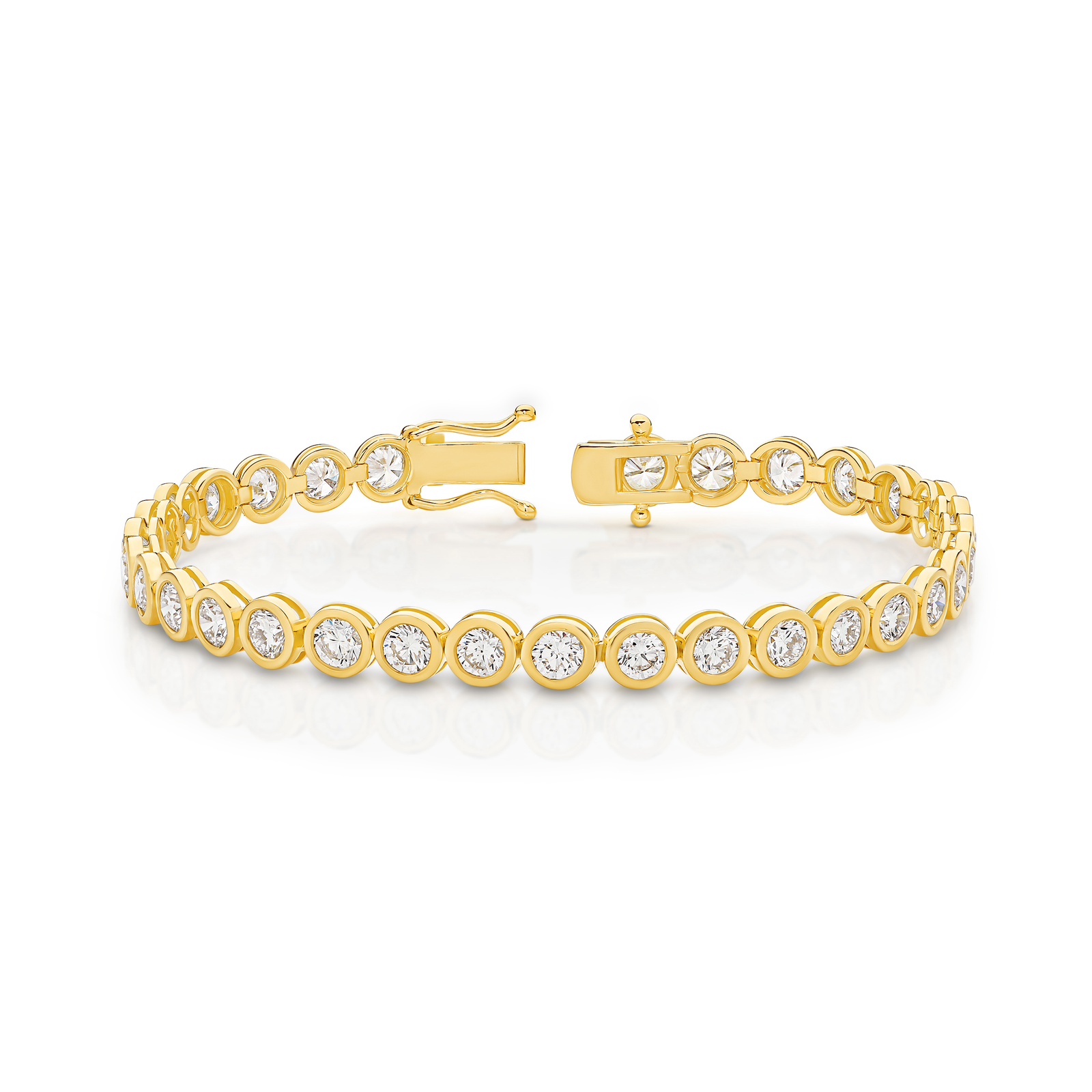 Diamond Tennis Bracelet Round Diamond Bezel Set