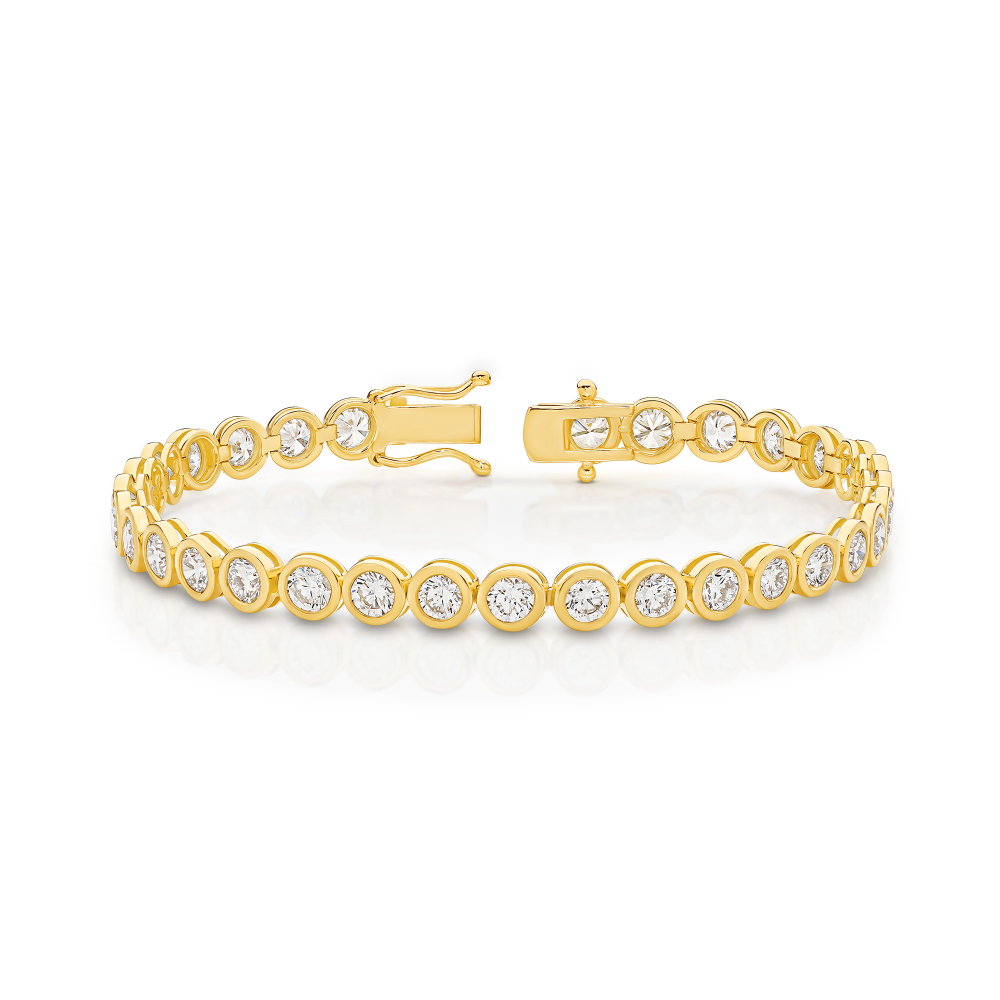 Diamond Tennis Bracelet Round Diamond Bezel Set