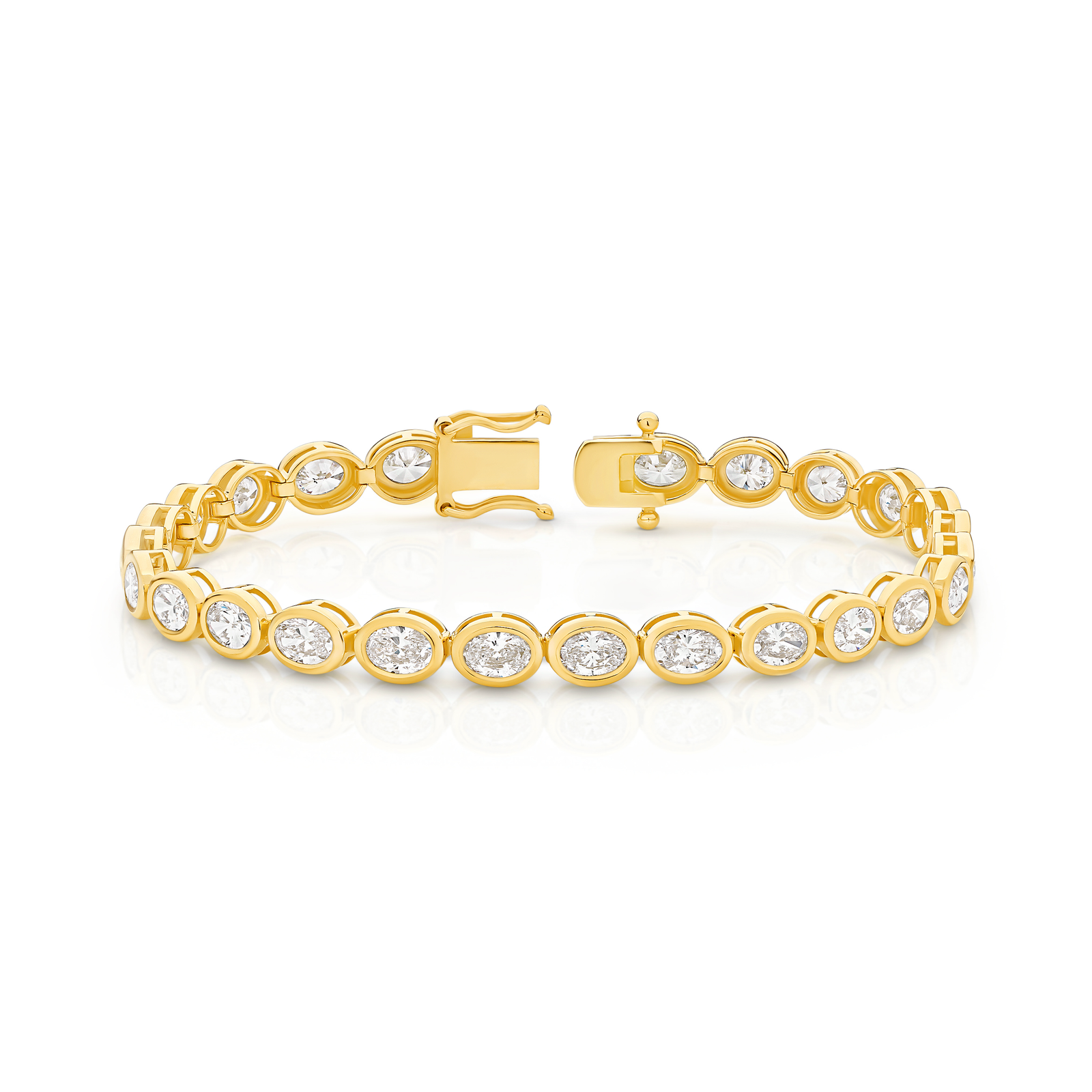 Oval Bezel Set Tennis Bracelet