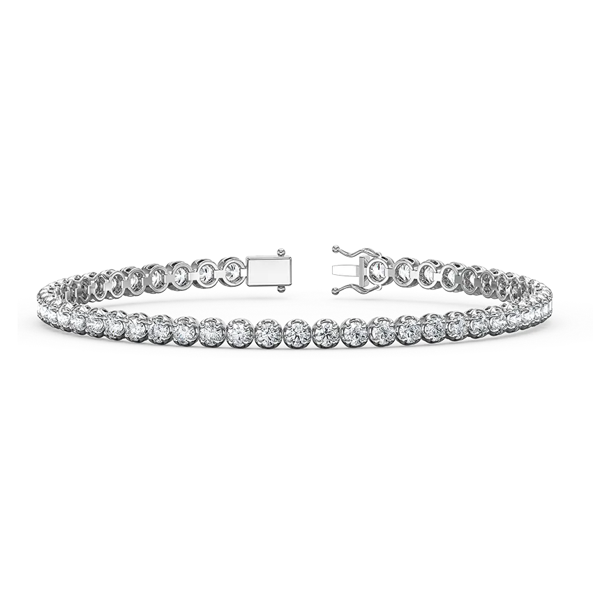 Tennis Bracelet Round Brilliant Diamond Crown Setting