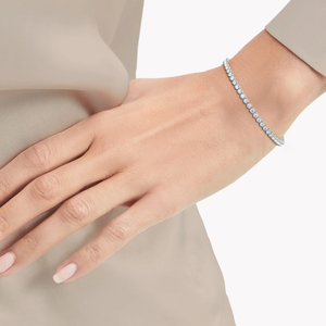 Tennis Bracelet Round Brilliant Diamond Crown Setting