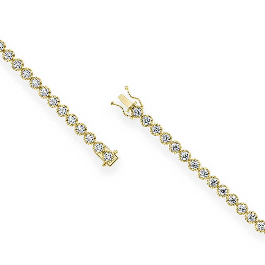 Tennis Necklace Round Brilliant Crown Set