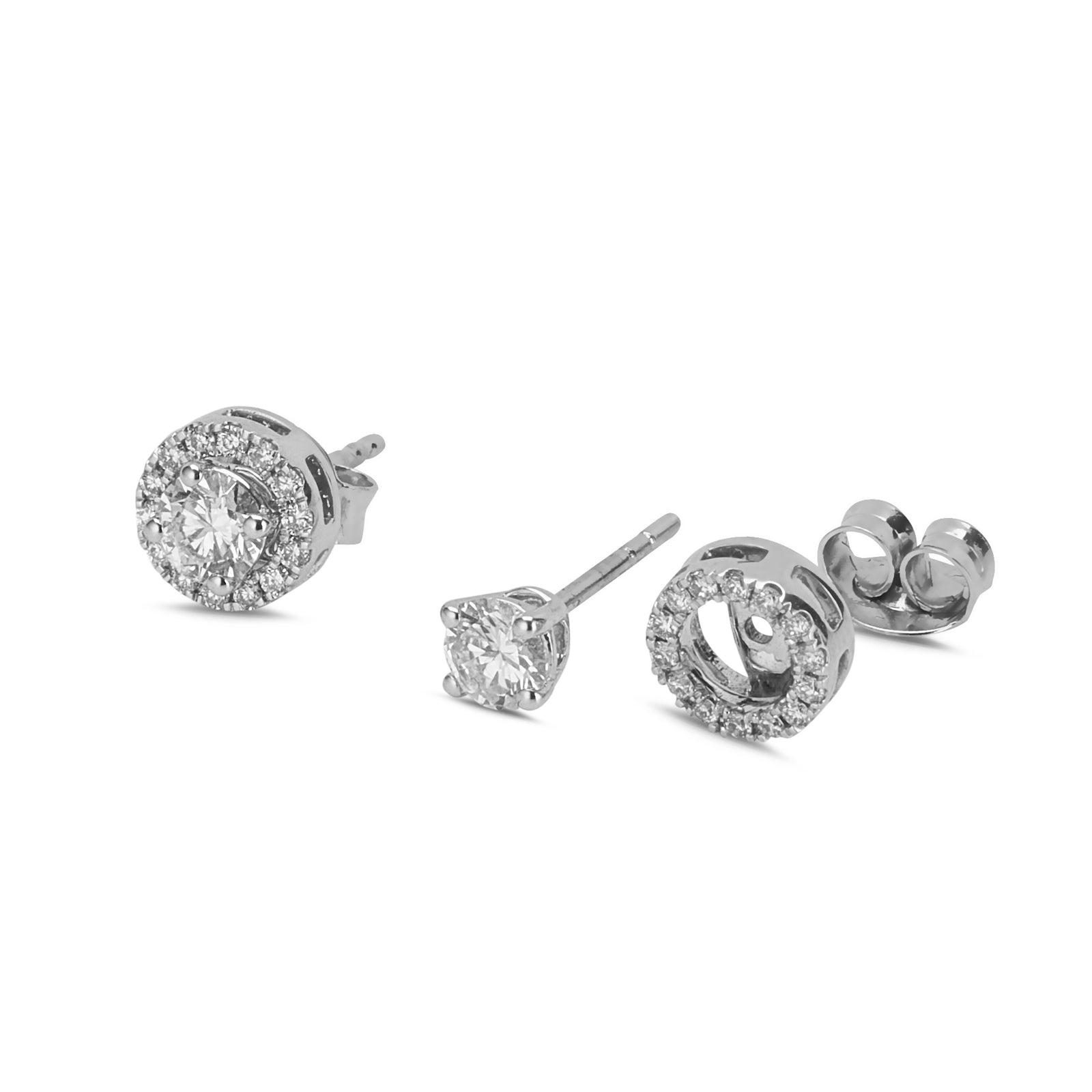 Diamond Single Halo Earrings