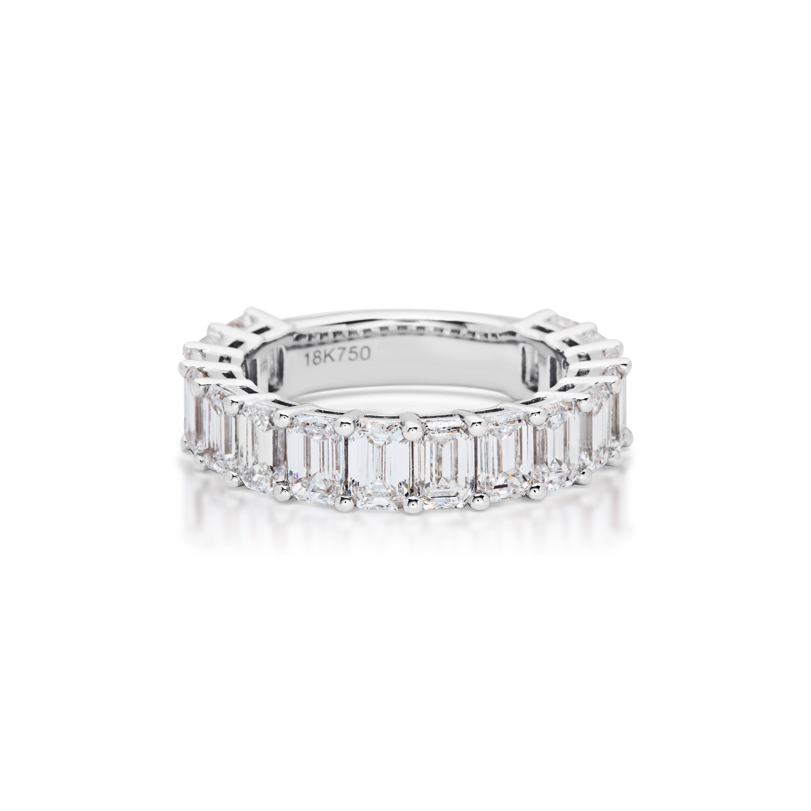 Emerald Cut Diamond 3/4 Band