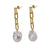 Baroque Pearl Drop Earrings set on a Paper Clip Chain