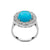 Turquoise Ring With Diamond Halo