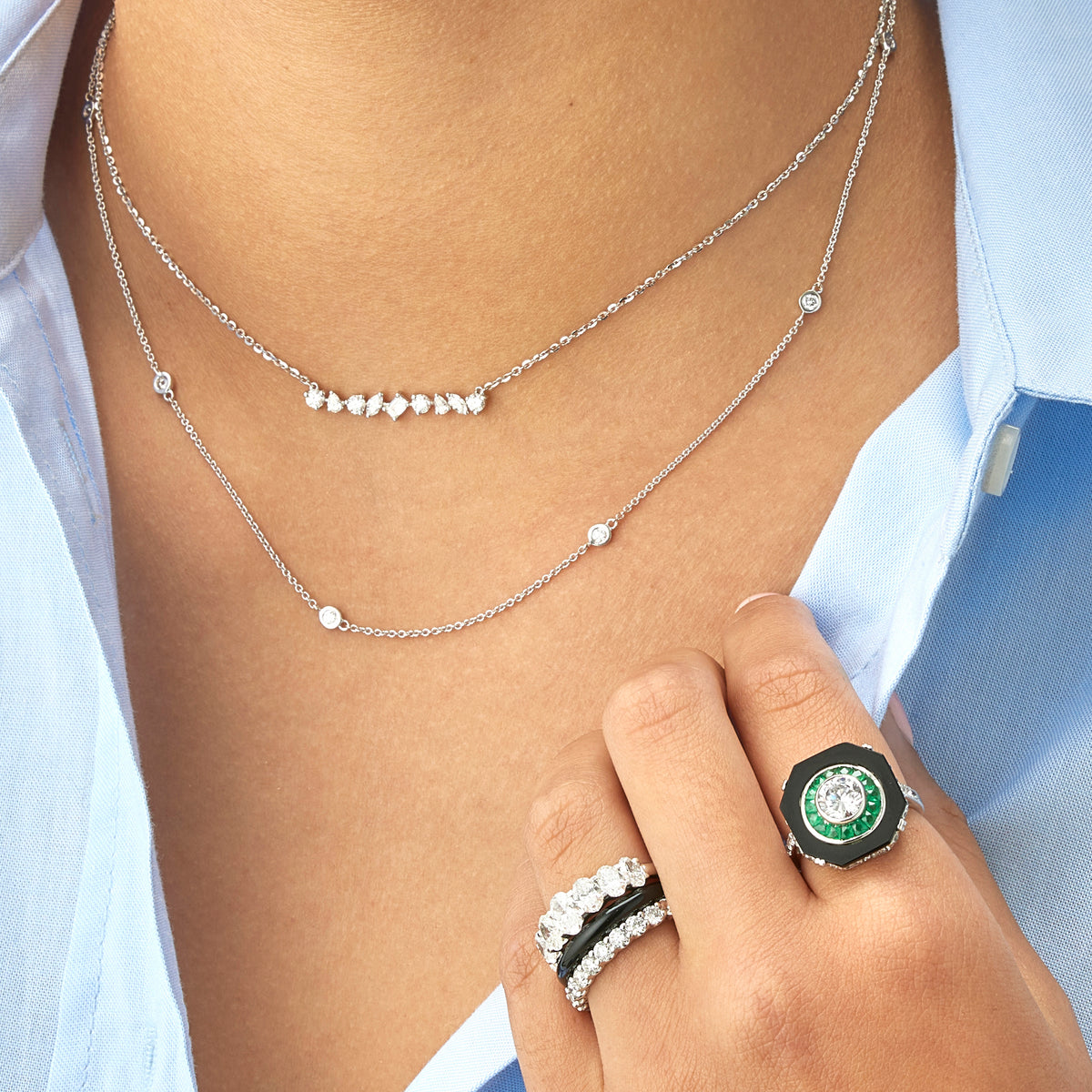 Diamond Multi Shaped Necklace