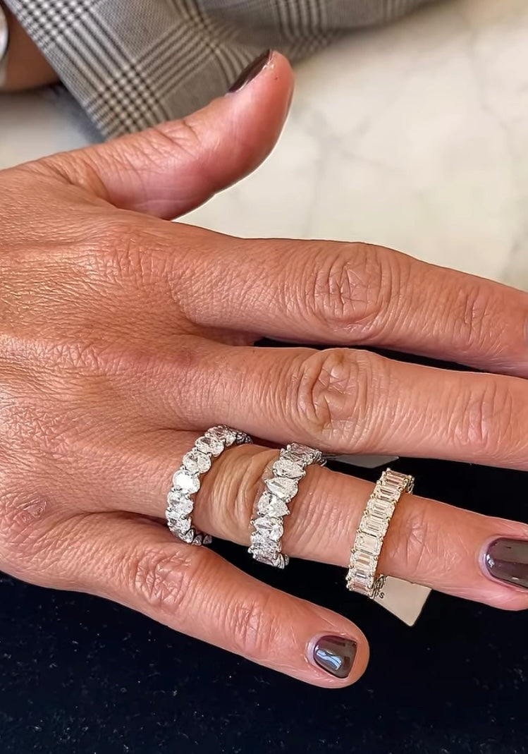 Alternating Pear Cut Eternity Band