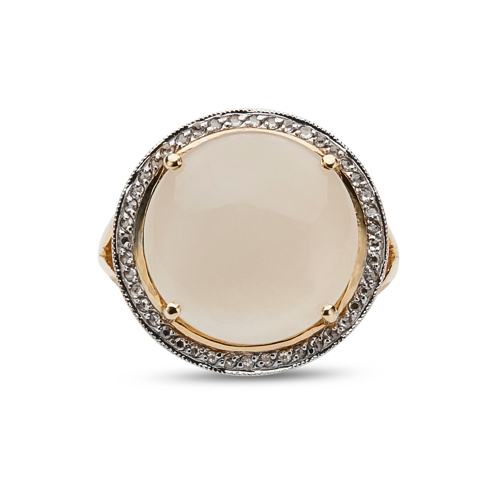 Moonstone and Diamond Cocktail Ring
