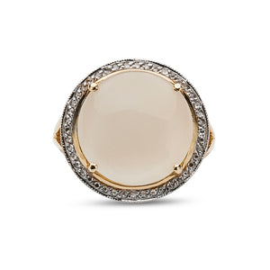 Moonstone And Diamond Cocktail Ring