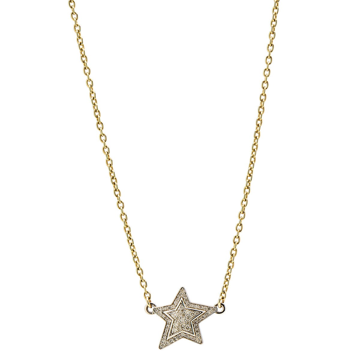 Large Star Diamond Pendant Set in White
