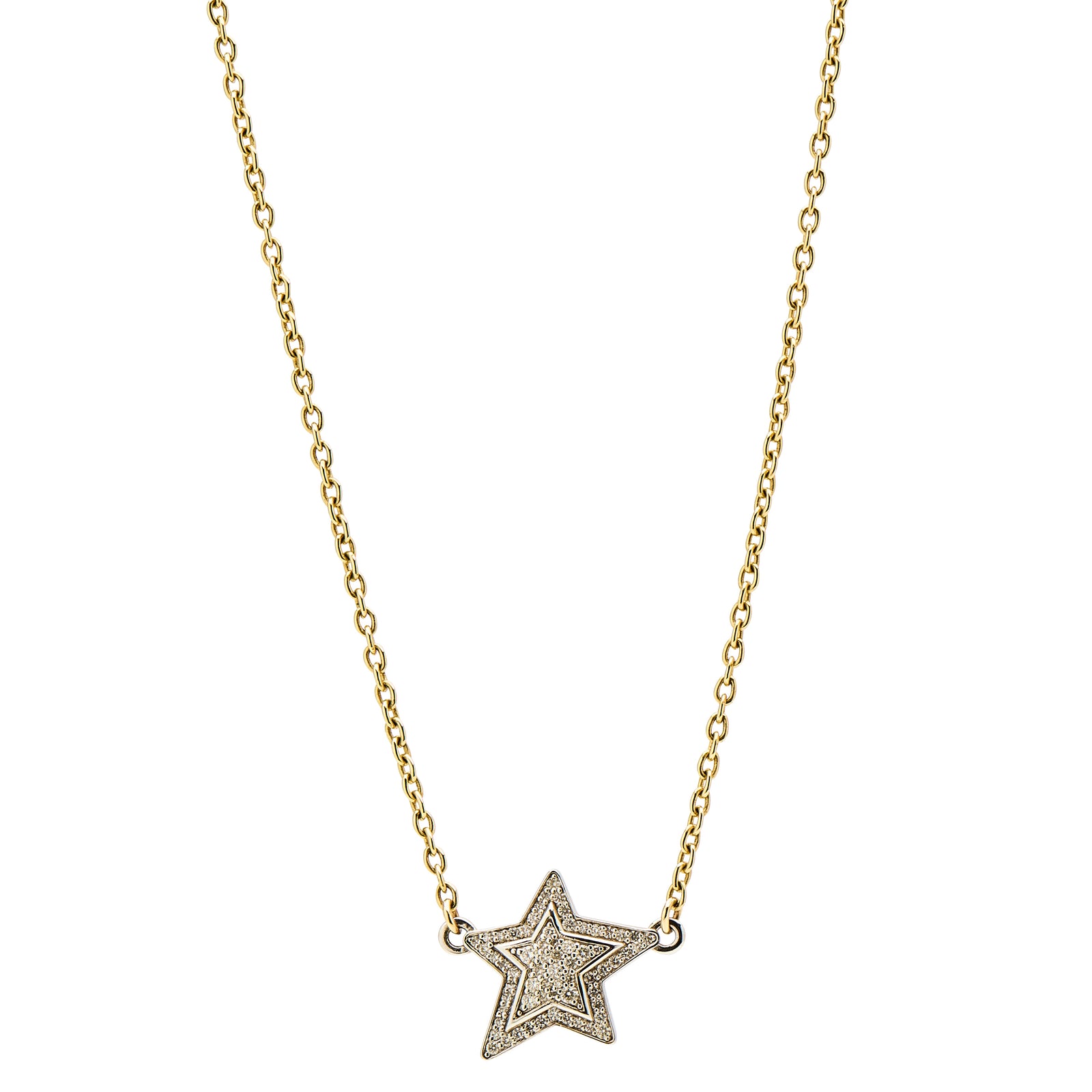 Large Star Diamond Pendant Set in White