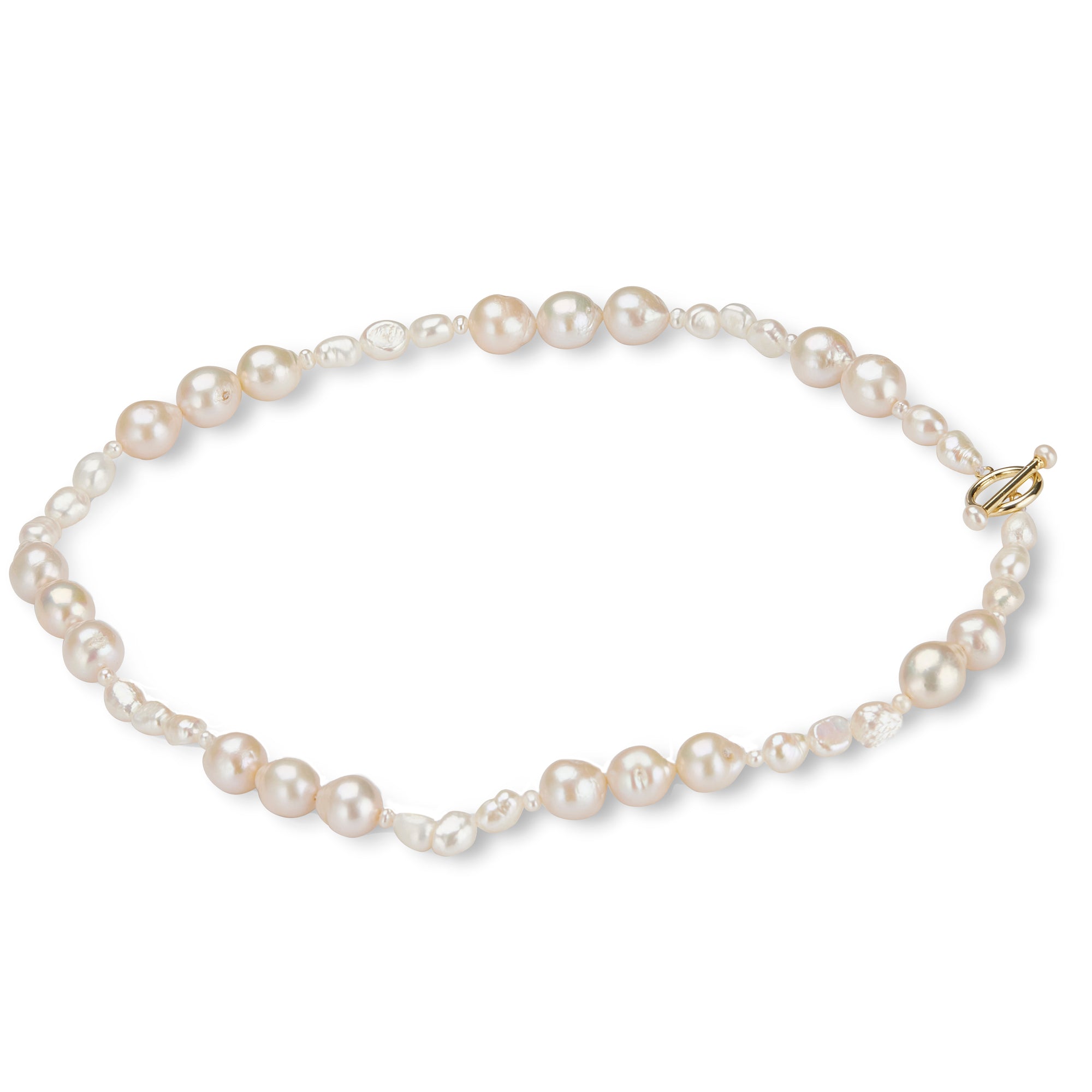 Freshwater Pearl Muti Shape Bracelet With Fob
