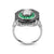 Diamonds Emerald And Onyx Octogan Ring