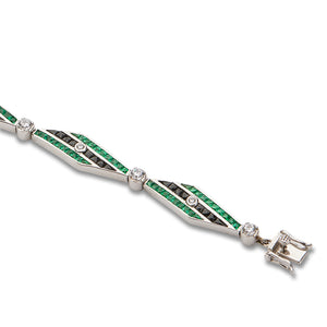 Emerald Onyx And Diamond Bracelet