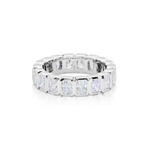 Radiant Cut diamond bezel Set Eternity Band