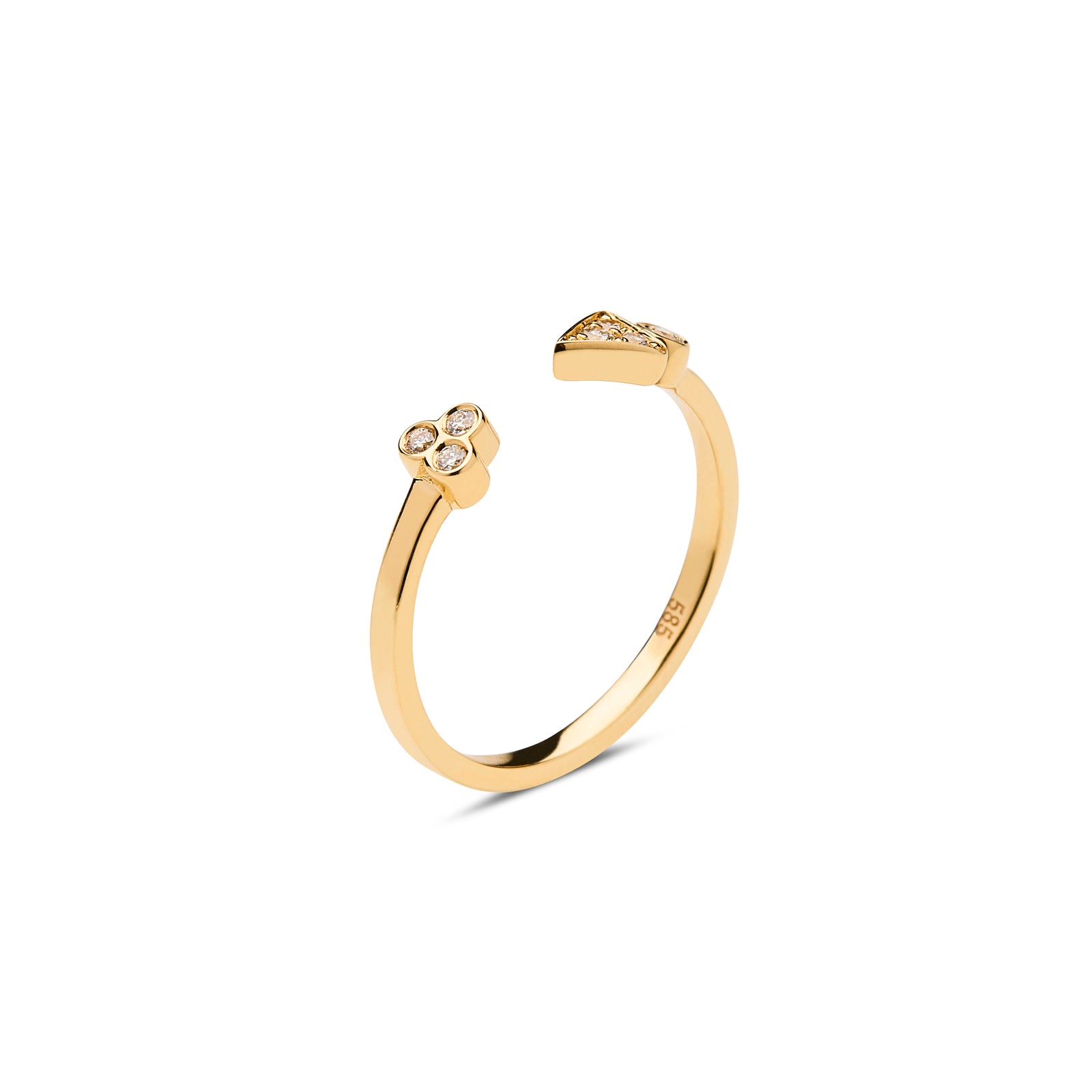 Triangle and Round Diamond Ring