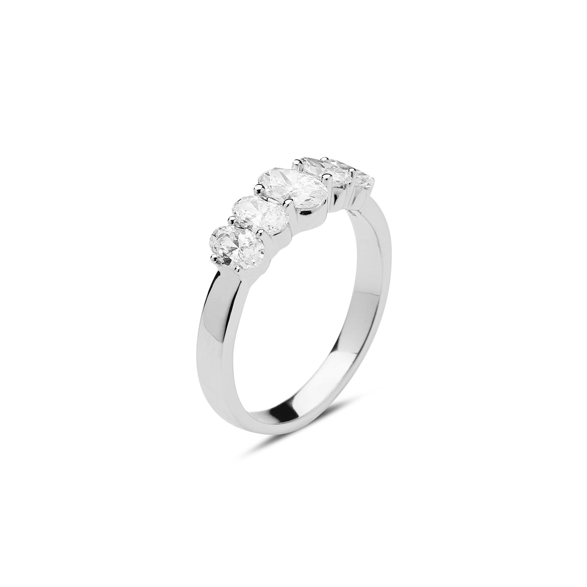 Five Oval Diamond Ring